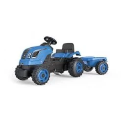Smoby Tracteur à Pédales Farmer XL + Remorque - Bleu